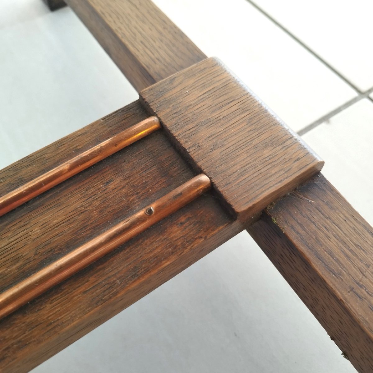 Guéridon en chêne, années 50-photo-3