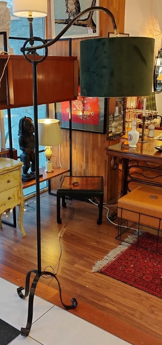 Adjustable Floor Lamp In Patinated Iron-photo-4