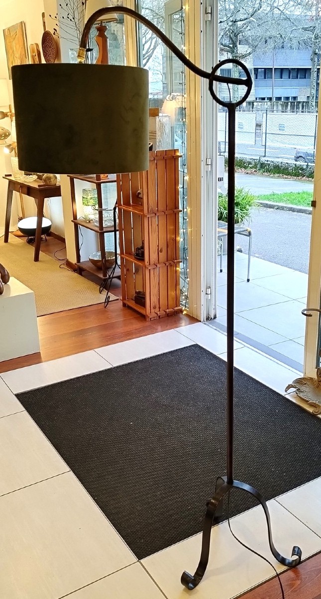 Adjustable Floor Lamp In Patinated Iron