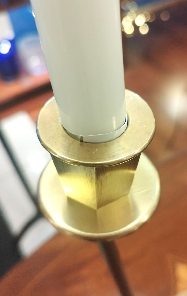 Three-branch Bronze Candlestick, 20th Century-photo-3