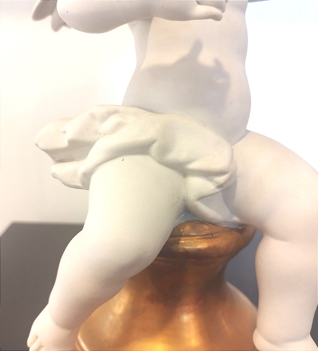 Paire de chérubins en biscuit, Capodimonte-photo-7