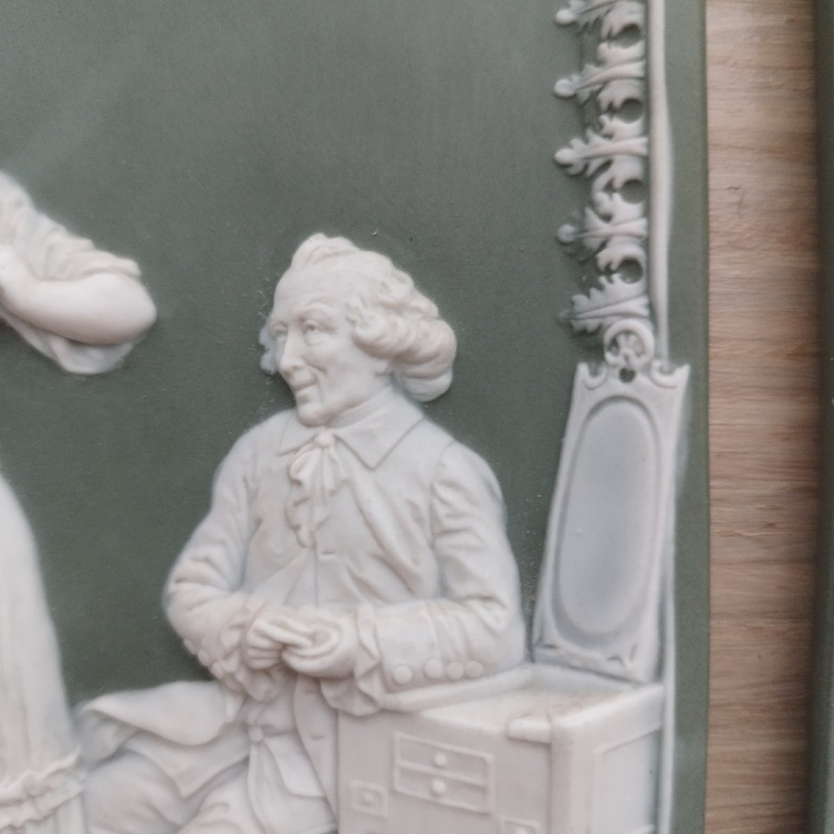 Pair Of Biscuit Porcelain Plates, In The Wedgwood Style-photo-4