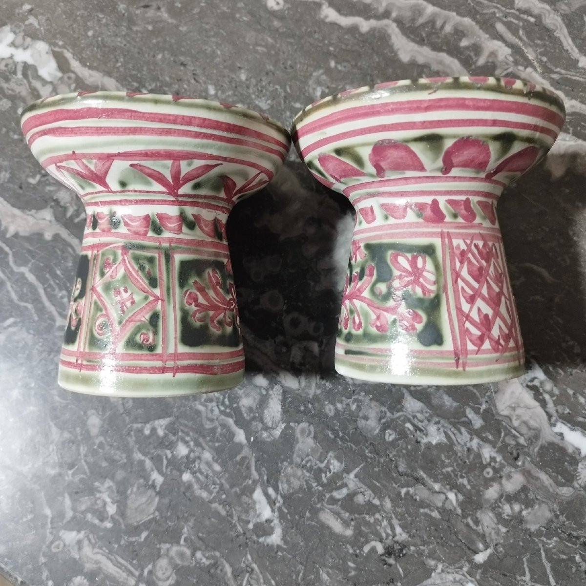 Ensemble Keraluc 1 vase et 20 bougeoirs par Paul Yvain-photo-5