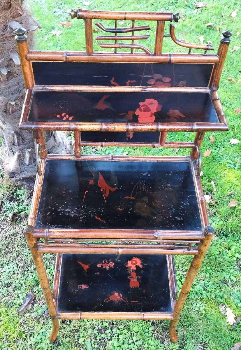 Small Entryway Cabinet In Bamboo And Lacquer, Late 19th Century-photo-3