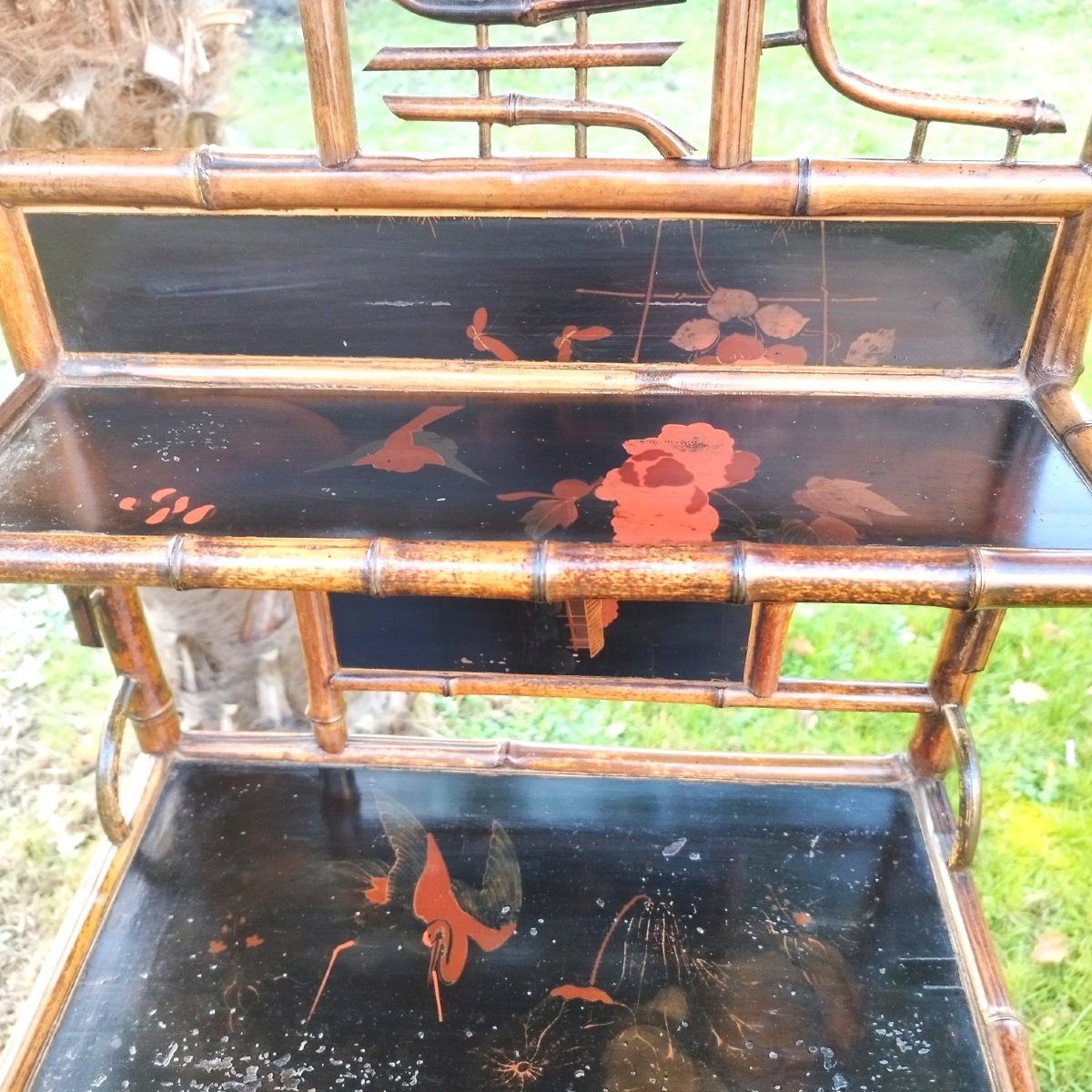 Small Entryway Cabinet In Bamboo And Lacquer, Late 19th Century-photo-4