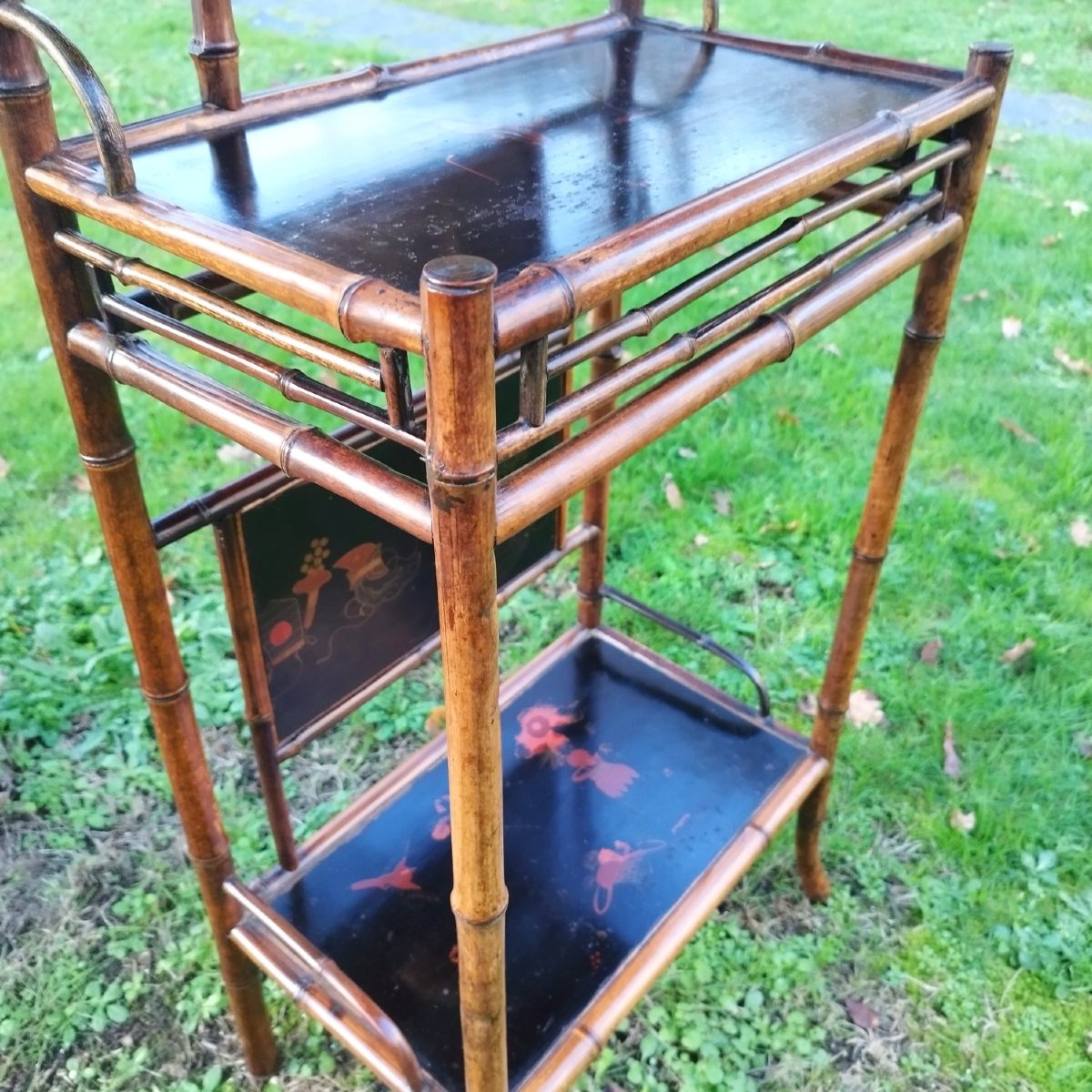 Small Entryway Cabinet In Bamboo And Lacquer, Late 19th Century-photo-5