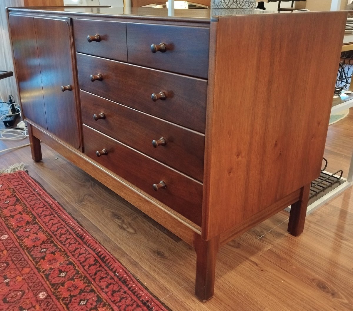 Small Solid Walnut Sideboard By Jacques Hauville For Roche Bobois-photo-3
