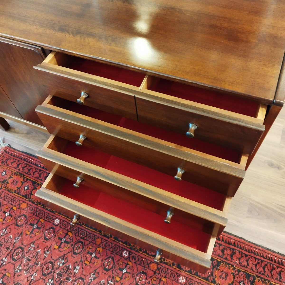 Small Solid Walnut Sideboard By Jacques Hauville For Roche Bobois-photo-3