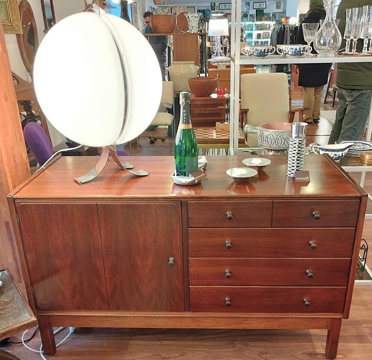 Small Solid Walnut Sideboard By Jacques Hauville For Roche Bobois-photo-5