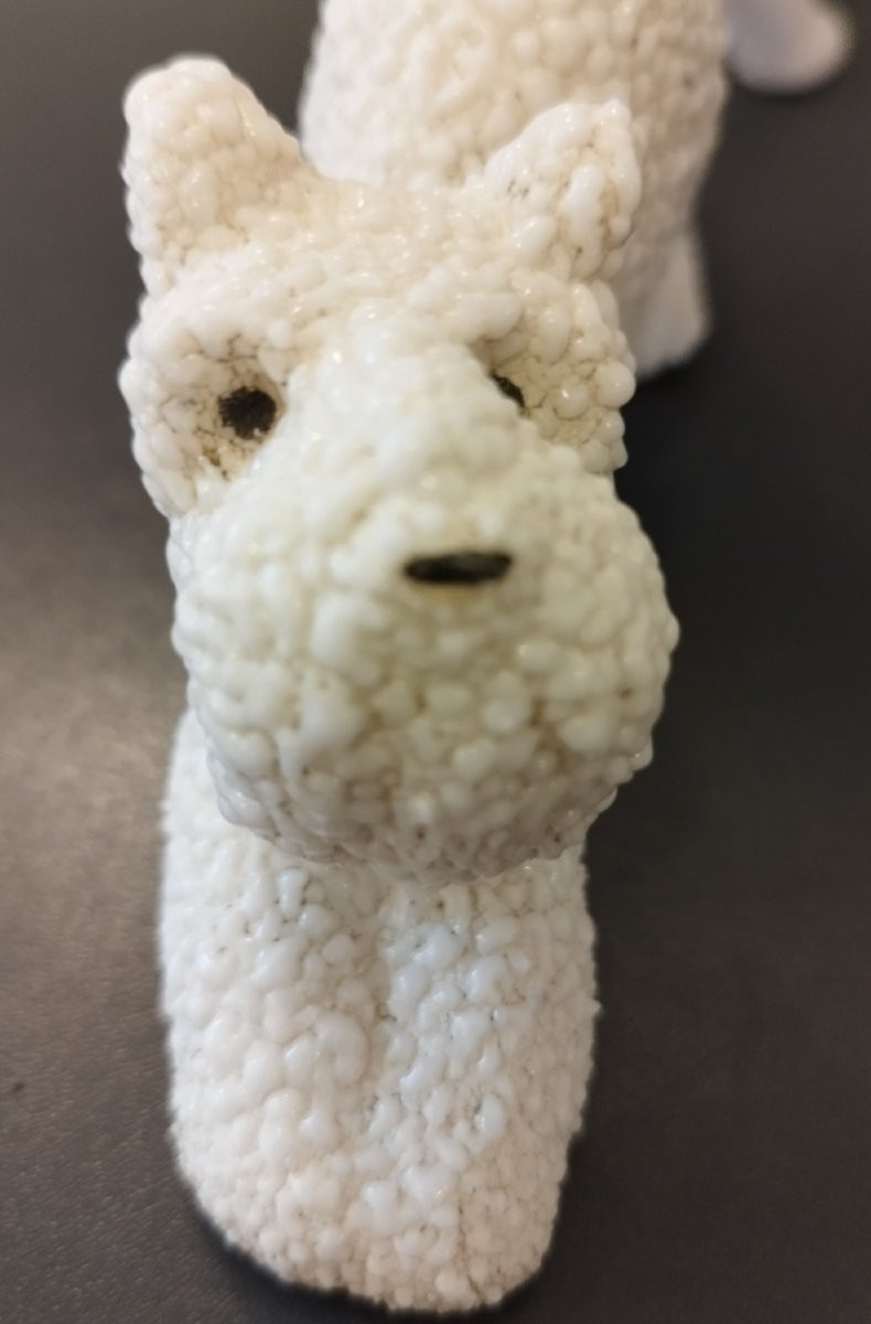 Paire de chiens en céramique crispée, Vintare pour Sèvres-photo-1