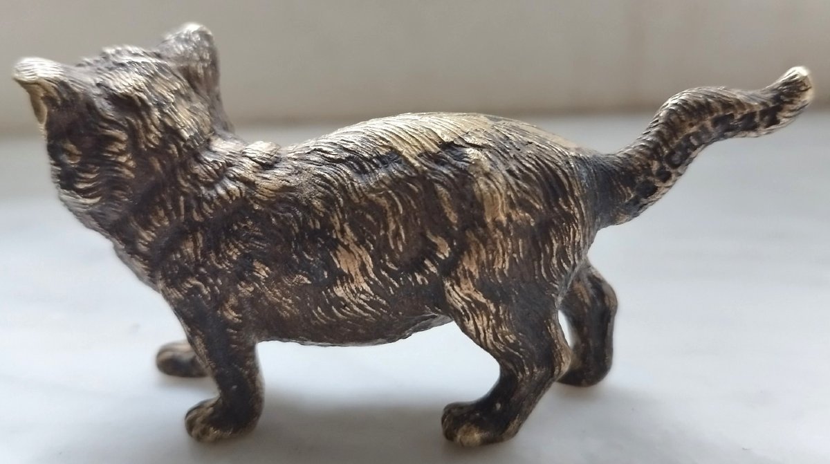 Chaton en Bronze de Vienne, Franz Bergman pour Geschützt-photo-2