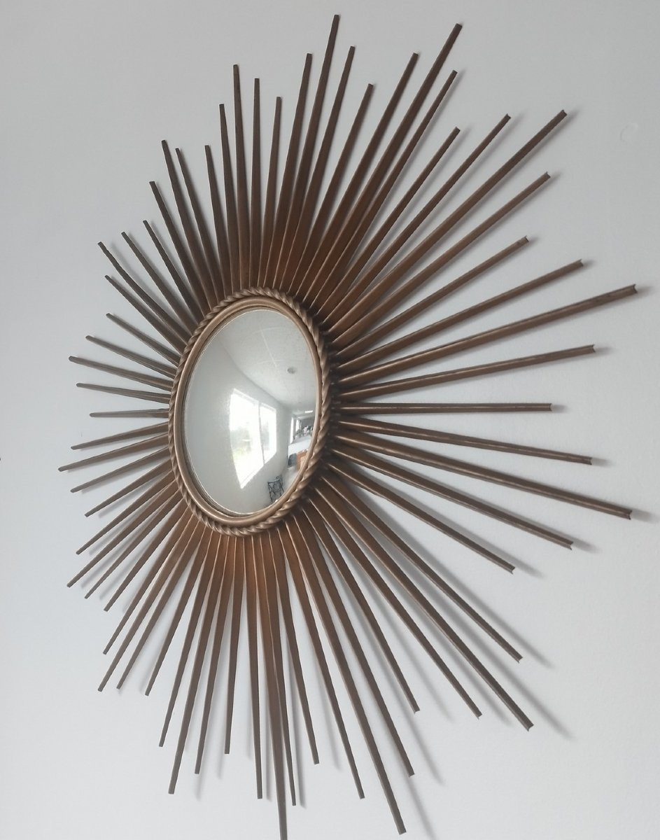 Gold-plated Metal Witch's Mirror, 1960s-photo-2