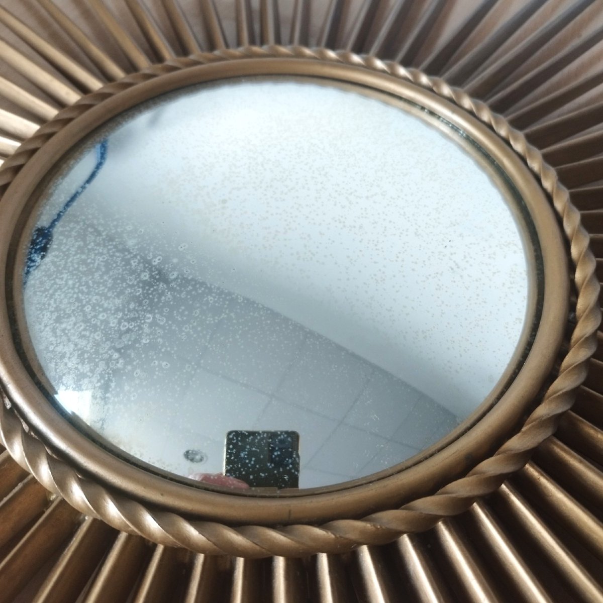 Gold-plated Metal Witch's Mirror, 1960s-photo-1