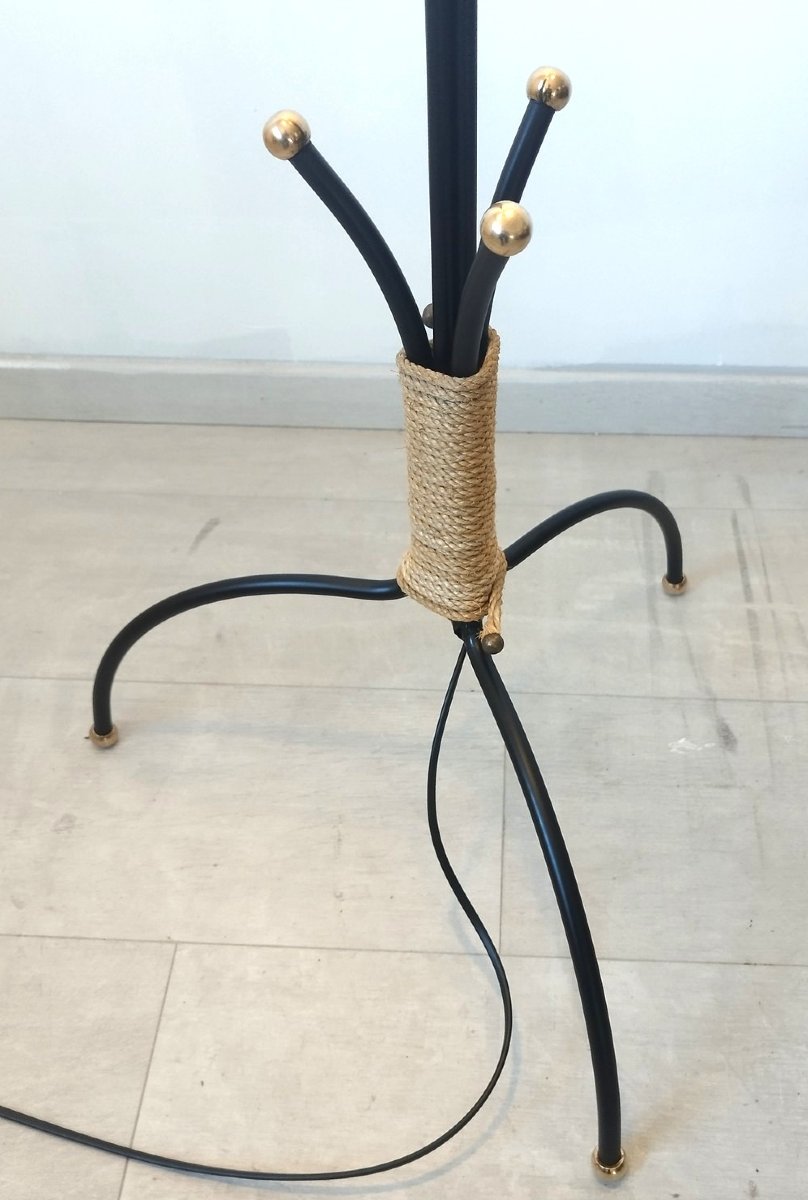 Lampadaire Lunel métal et laiton avec 3 grandes tulipes-photo-1