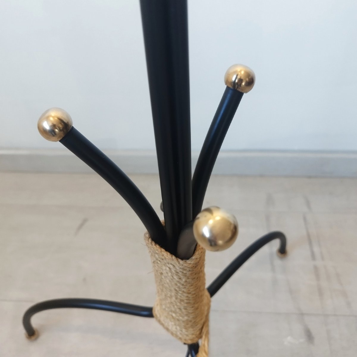 Lampadaire Lunel métal et laiton avec 3 grandes tulipes-photo-3