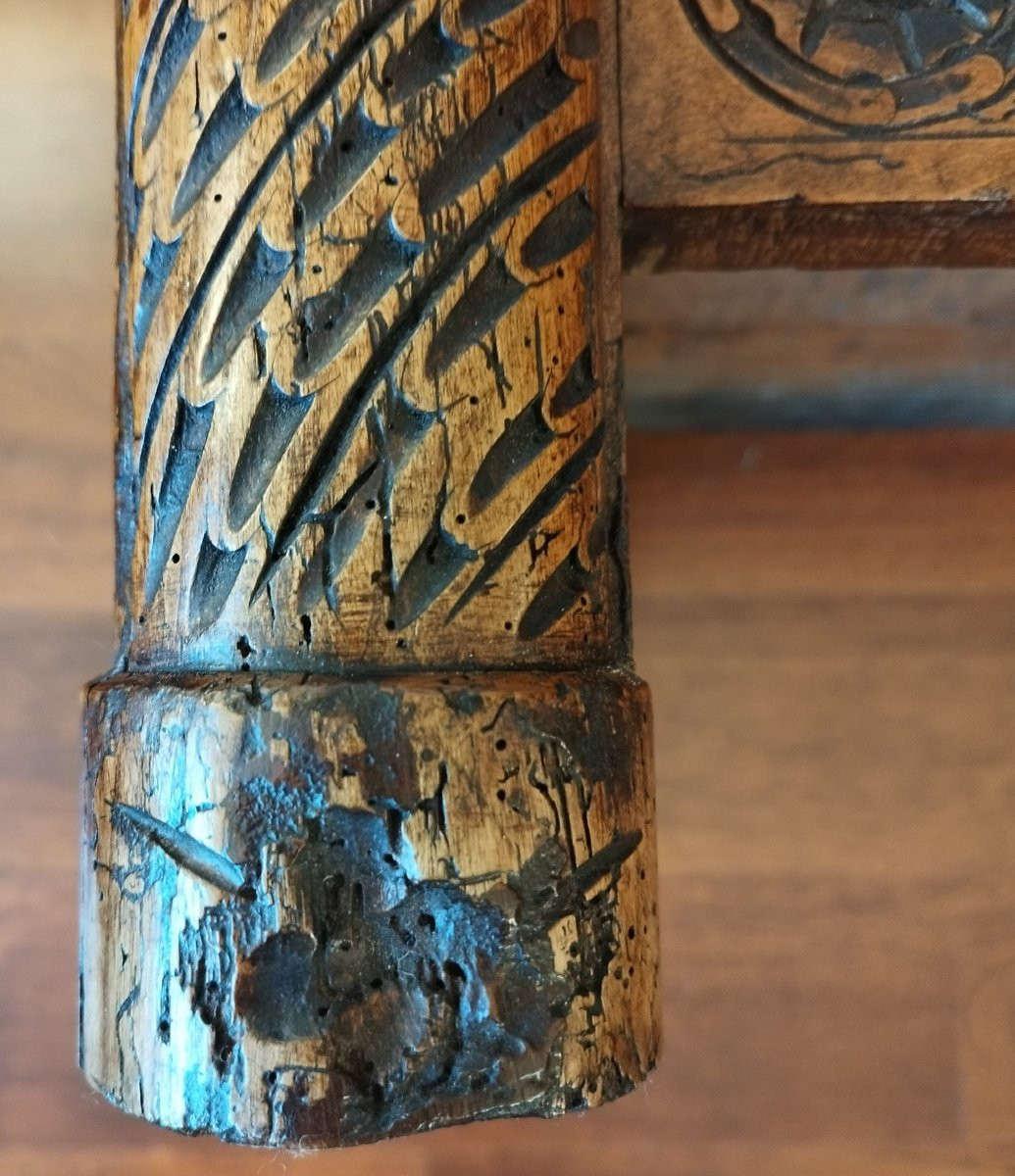 Commode art populaire sculptée, 19ème-photo-7