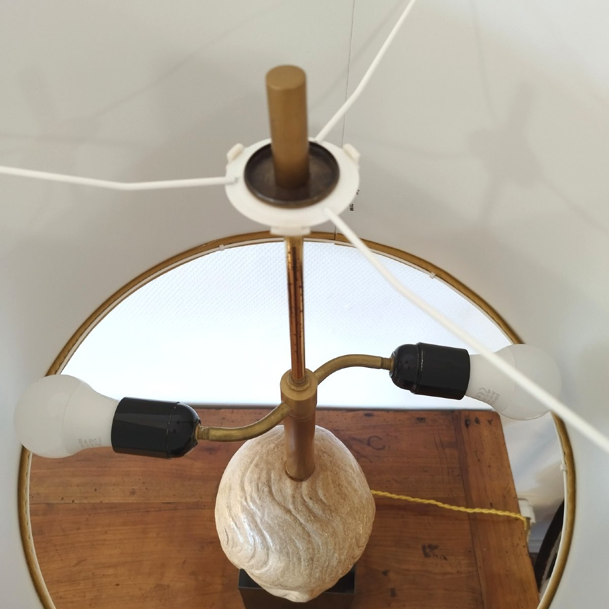 Grande lampe  tête d'enfant romain, années 70-photo-2