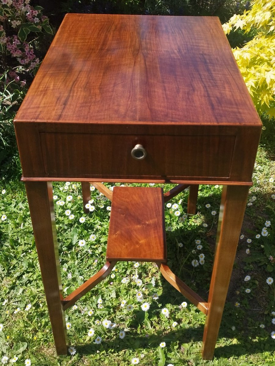 Walnut Side Table With One Drawer, Early 20th Century-photo-2