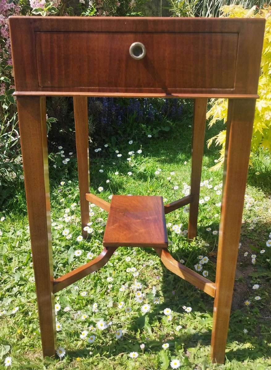 Walnut Side Table With One Drawer, Early 20th Century-photo-3
