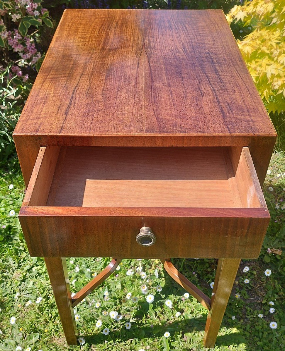Walnut Side Table With One Drawer, Early 20th Century-photo-4