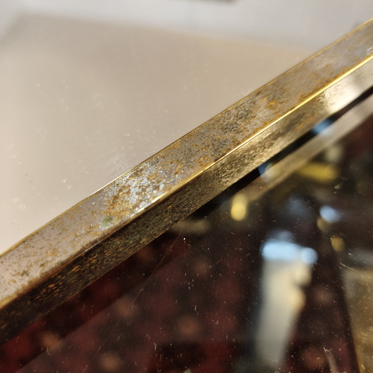 Plateau Art Déco en ébène de macassar et poignées en verre-photo-1