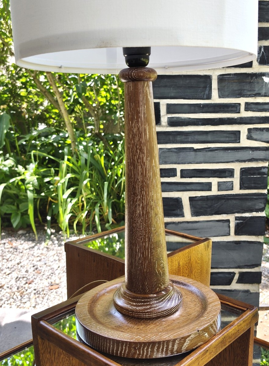 Lamp Base In Ceruse Oak