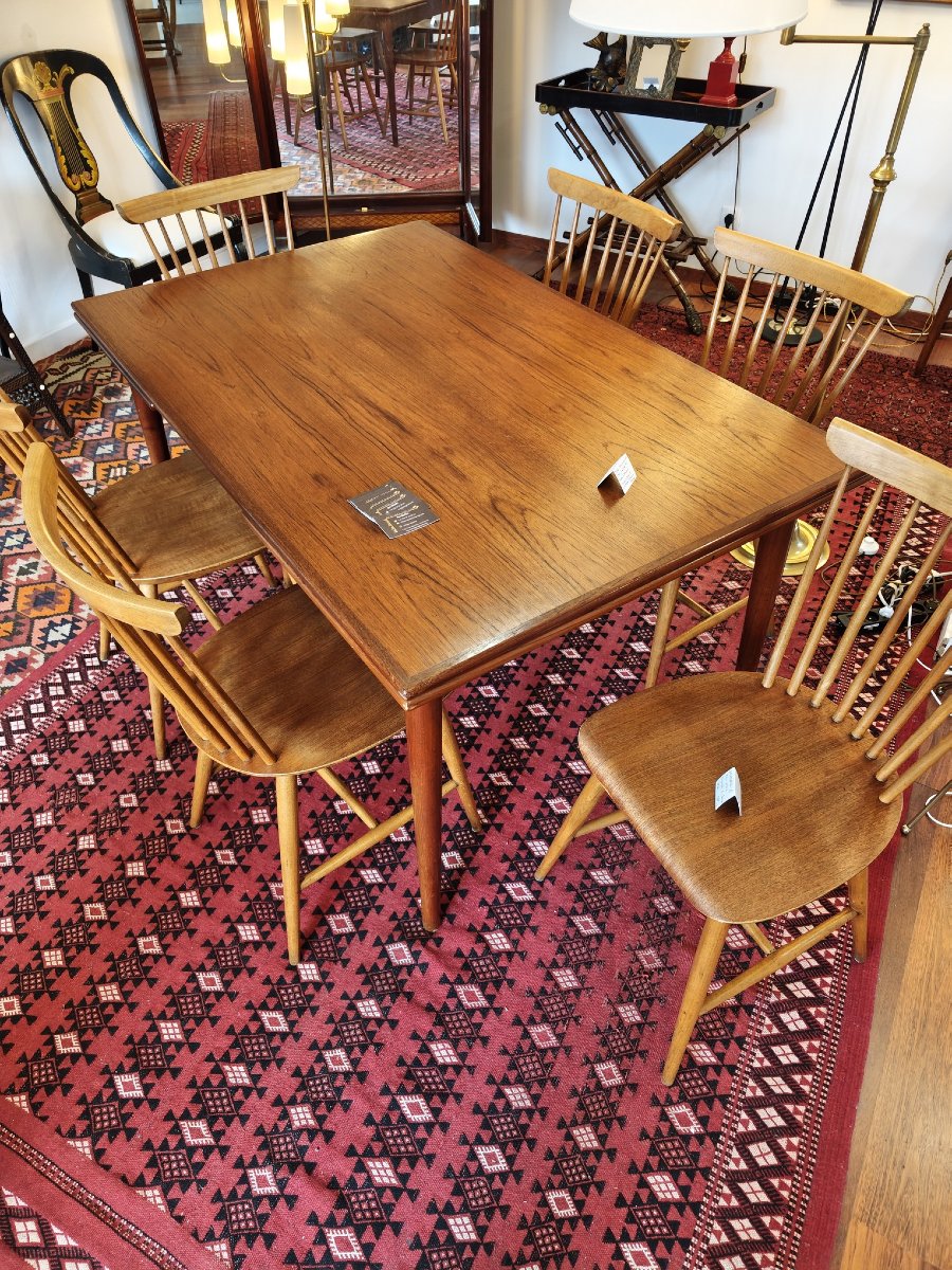 Extendable Table In Danish Teak, Stamped, 1960-photo-3