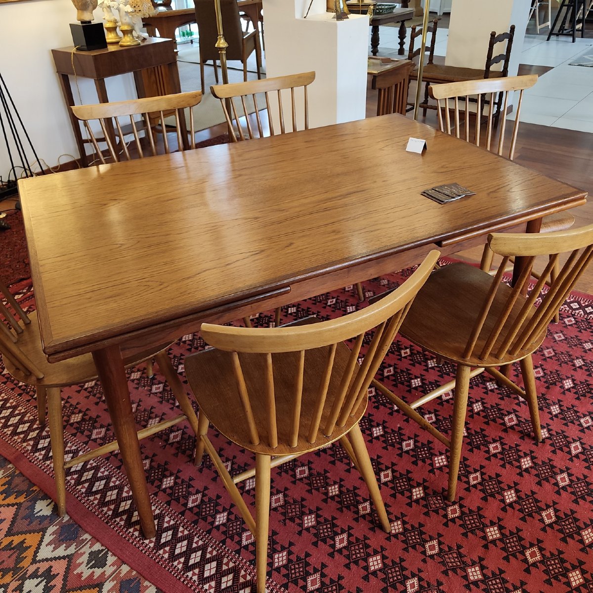 Extendable Table In Danish Teak, Stamped, 1960-photo-1