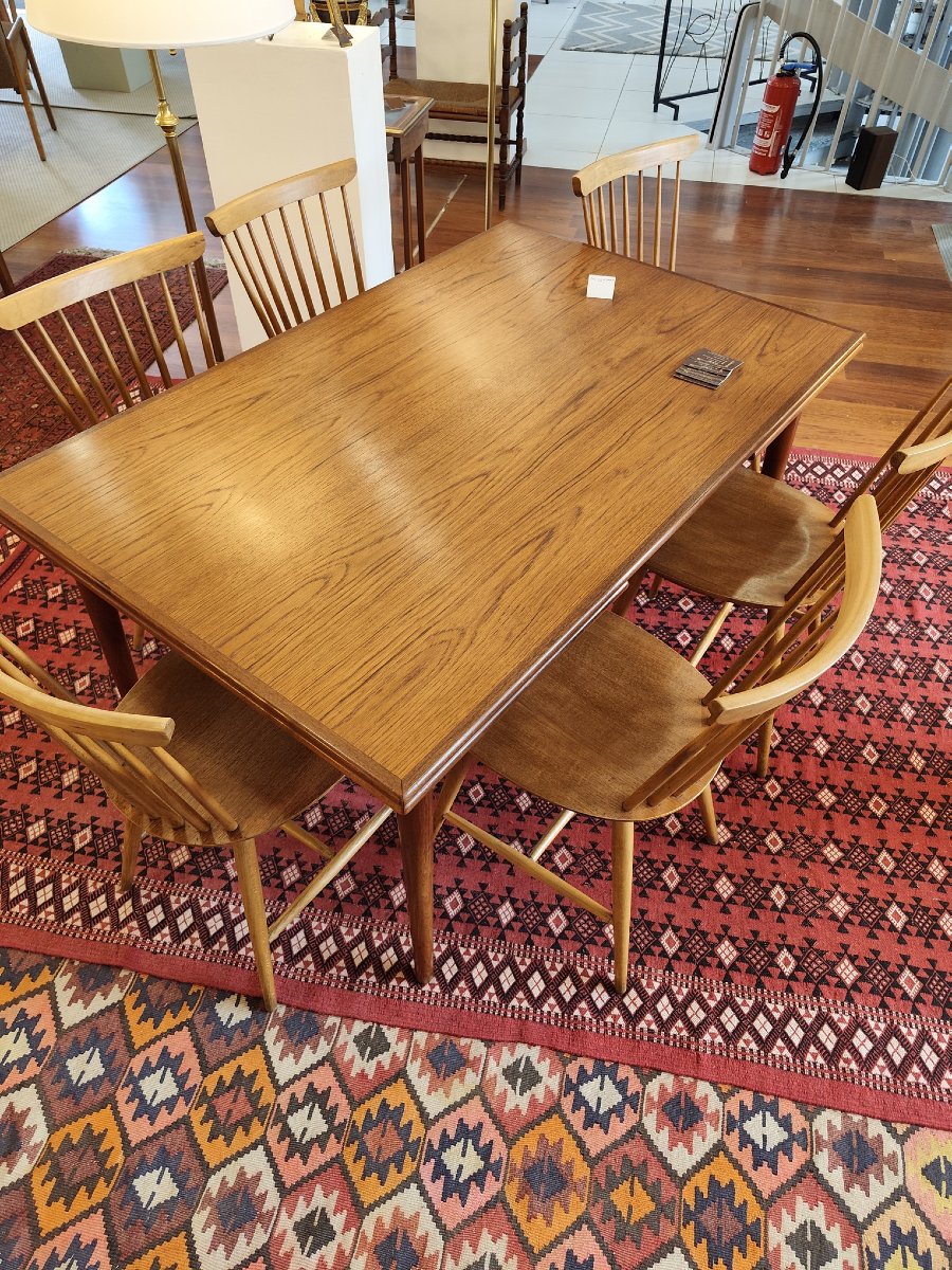 Extendable Table In Danish Teak, Stamped, 1960-photo-2