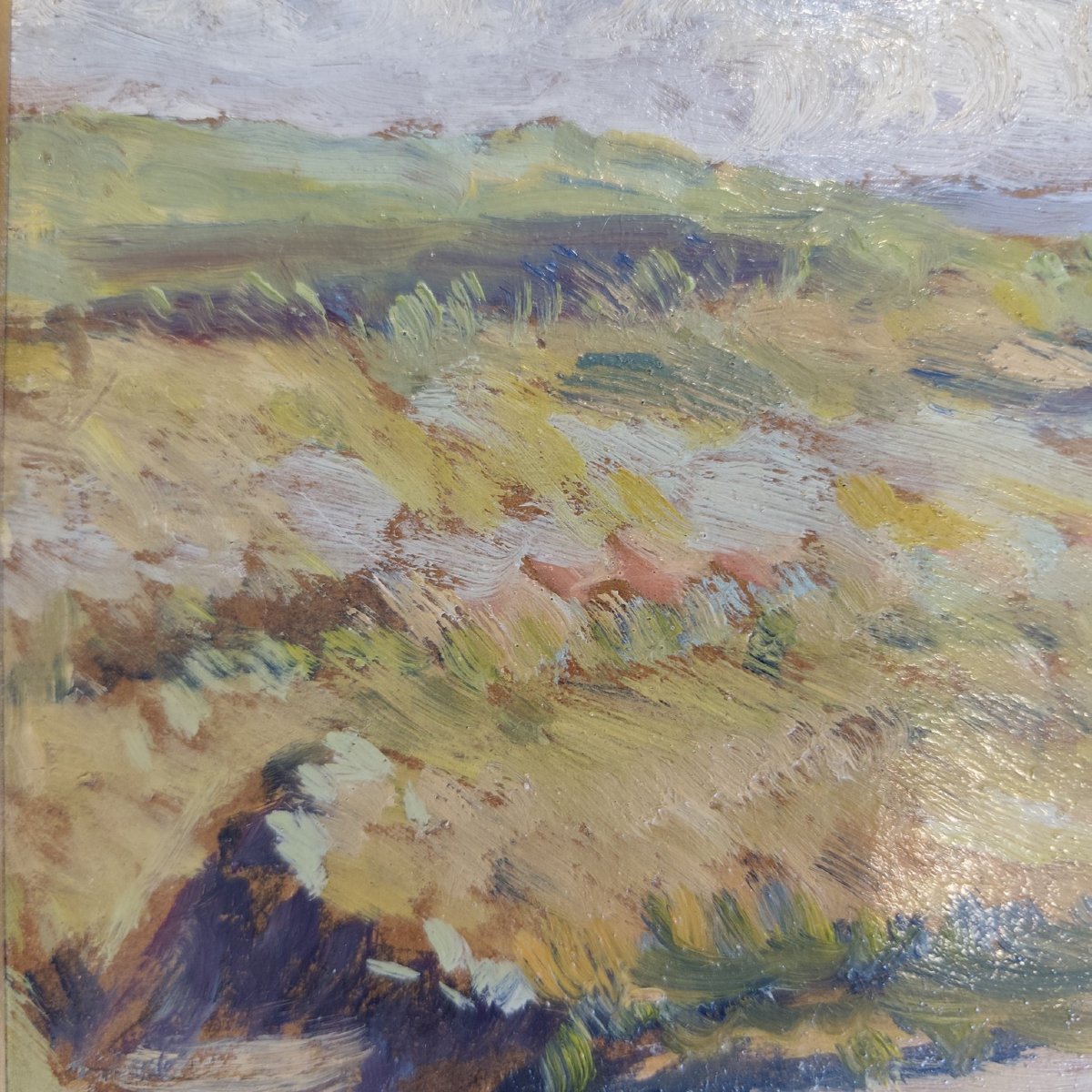 Seaside, Oil On Cardboard By André Ballet-photo-4