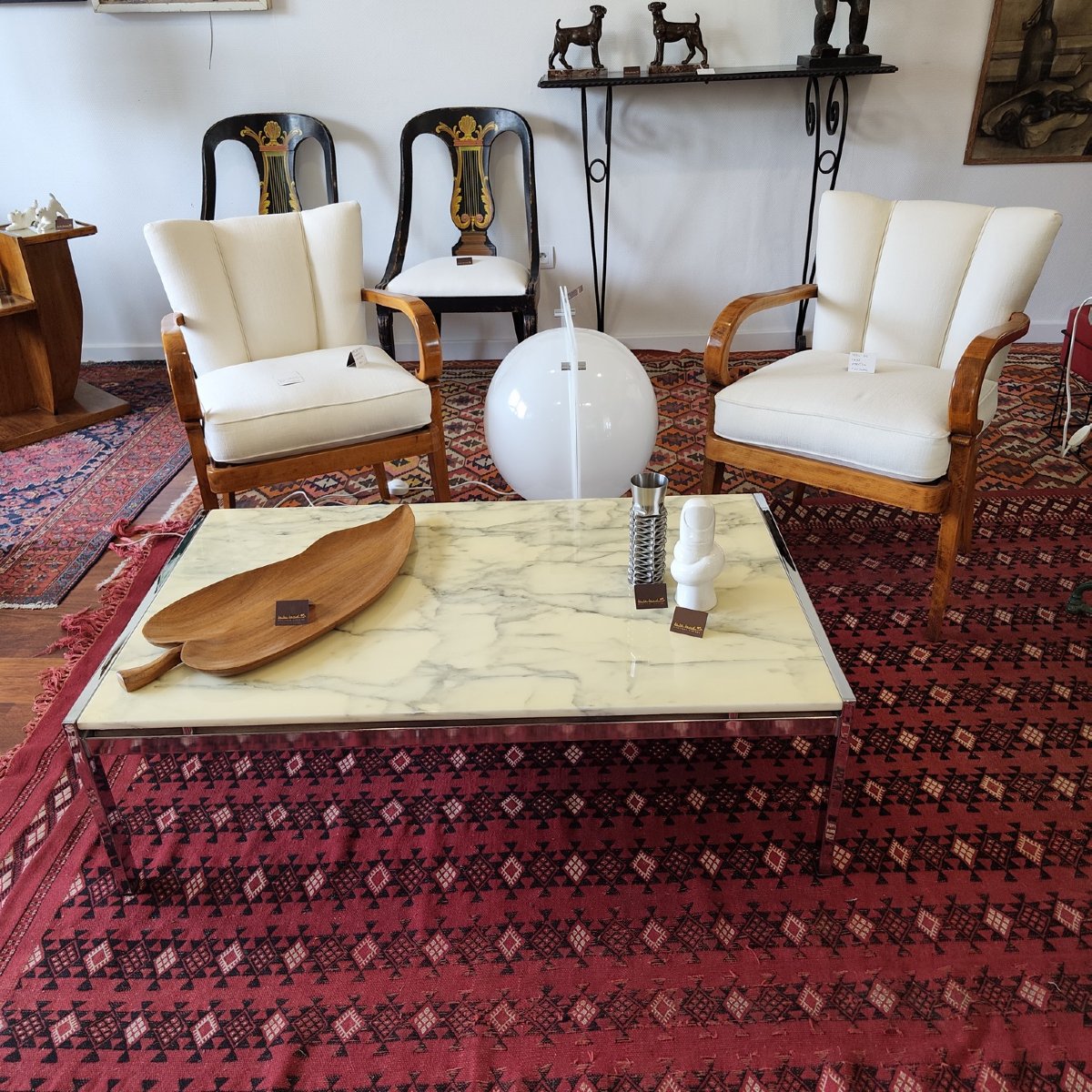 Table basse chrome et marbre-photo-2