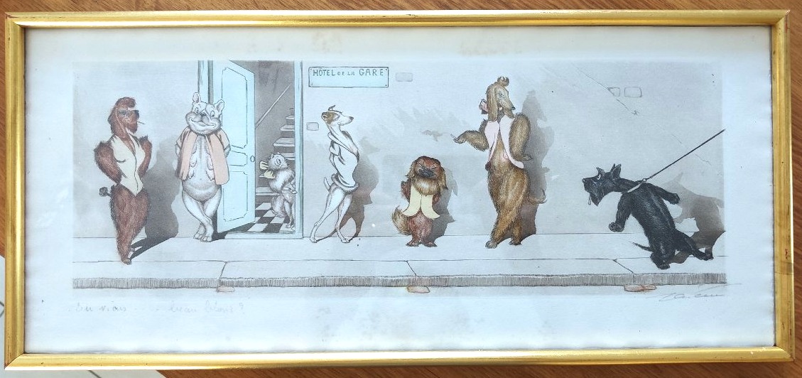 Art Deco Engraving Of Dogs, By Boris O'klein-photo-4