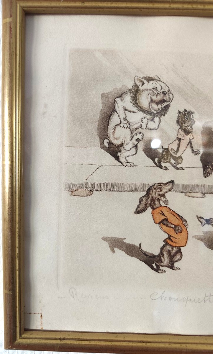 Art Deco Dog Engraving By Boris O'klein-photo-3