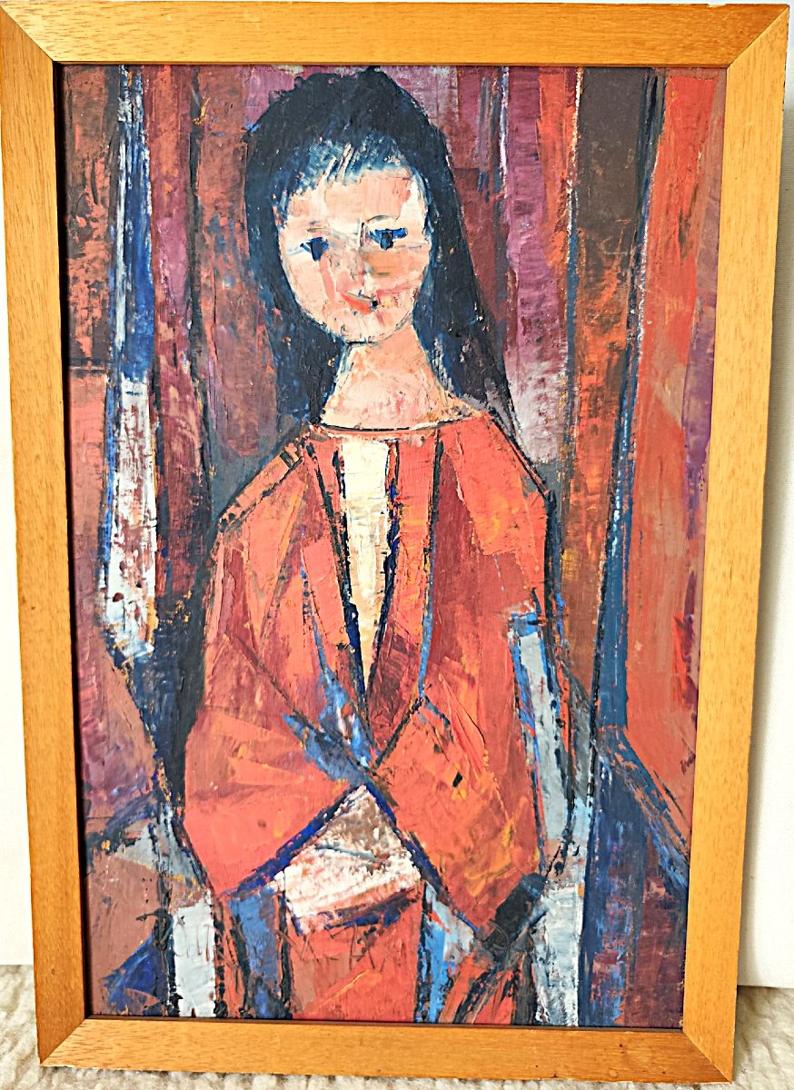 Oil On Double-sided Panel By André Poirson, 1970s