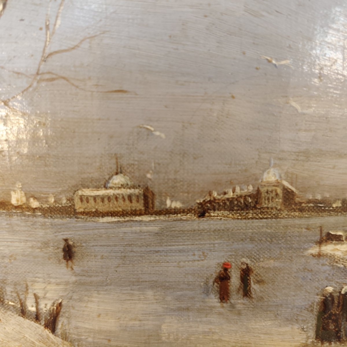 Venice In The Snow, Oil On Canvas By Emile Gody-photo-2
