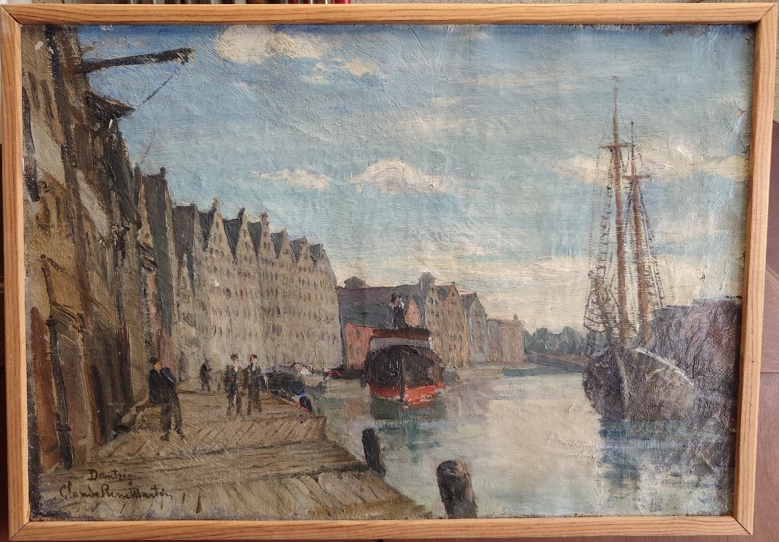 Le Port de Gdansk, Huile de Claude-René Martin