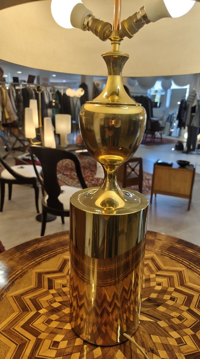 Très grande lampe en laiton et métal, 1970-photo-2