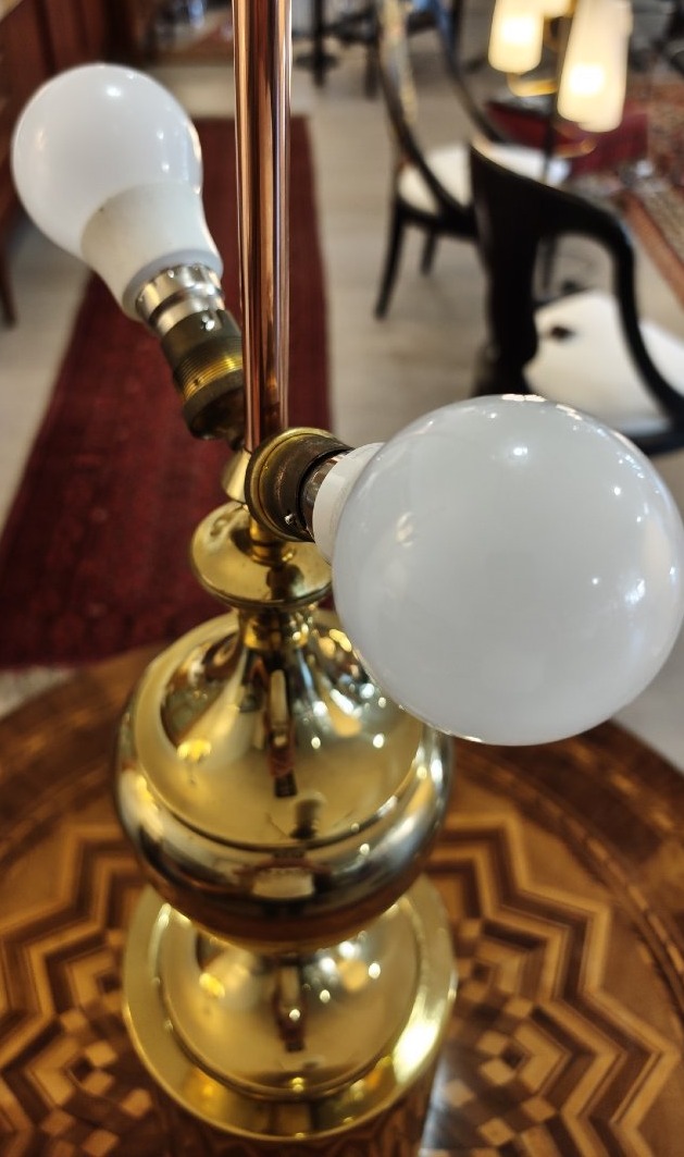 Très grande lampe en laiton et métal, 1970-photo-2