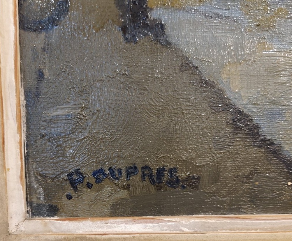 Huile sur toile, Canal Saint-Martin et colonne de Juillet-photo-3
