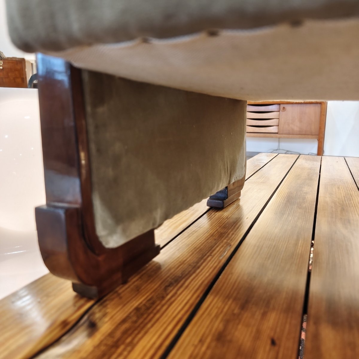 Art Deco Foot Stool Or End Table-photo-2