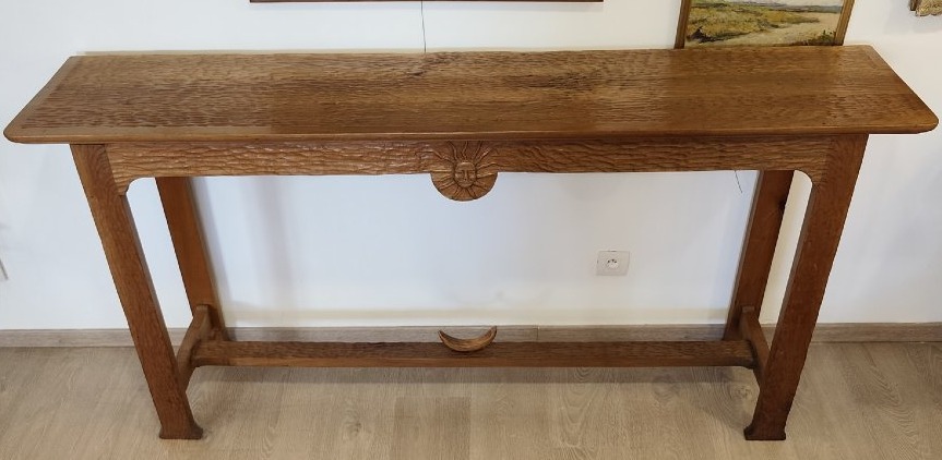 Large Console Table Carved With A Gouge-photo-2