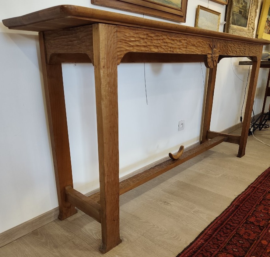 Large Console Table Carved With A Gouge-photo-5