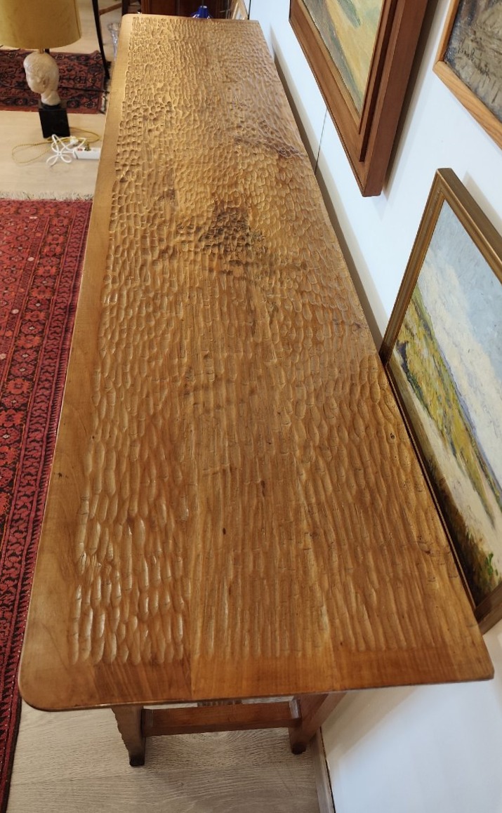 Large Console Table Carved With A Gouge