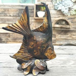 Metal Fish Signed Scalar In Art-deco Style