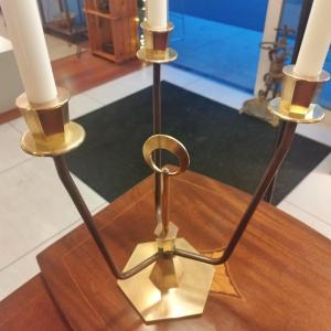 Three-branch Bronze Candlestick, 20th Century