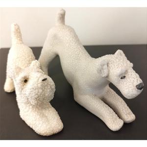 Pair Of Dogs In Crisp Ceramic, Vintare For Sèvres