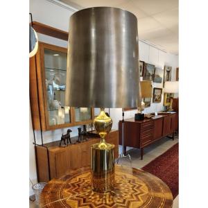 Very Large Brass And Metal Lamp, 1970