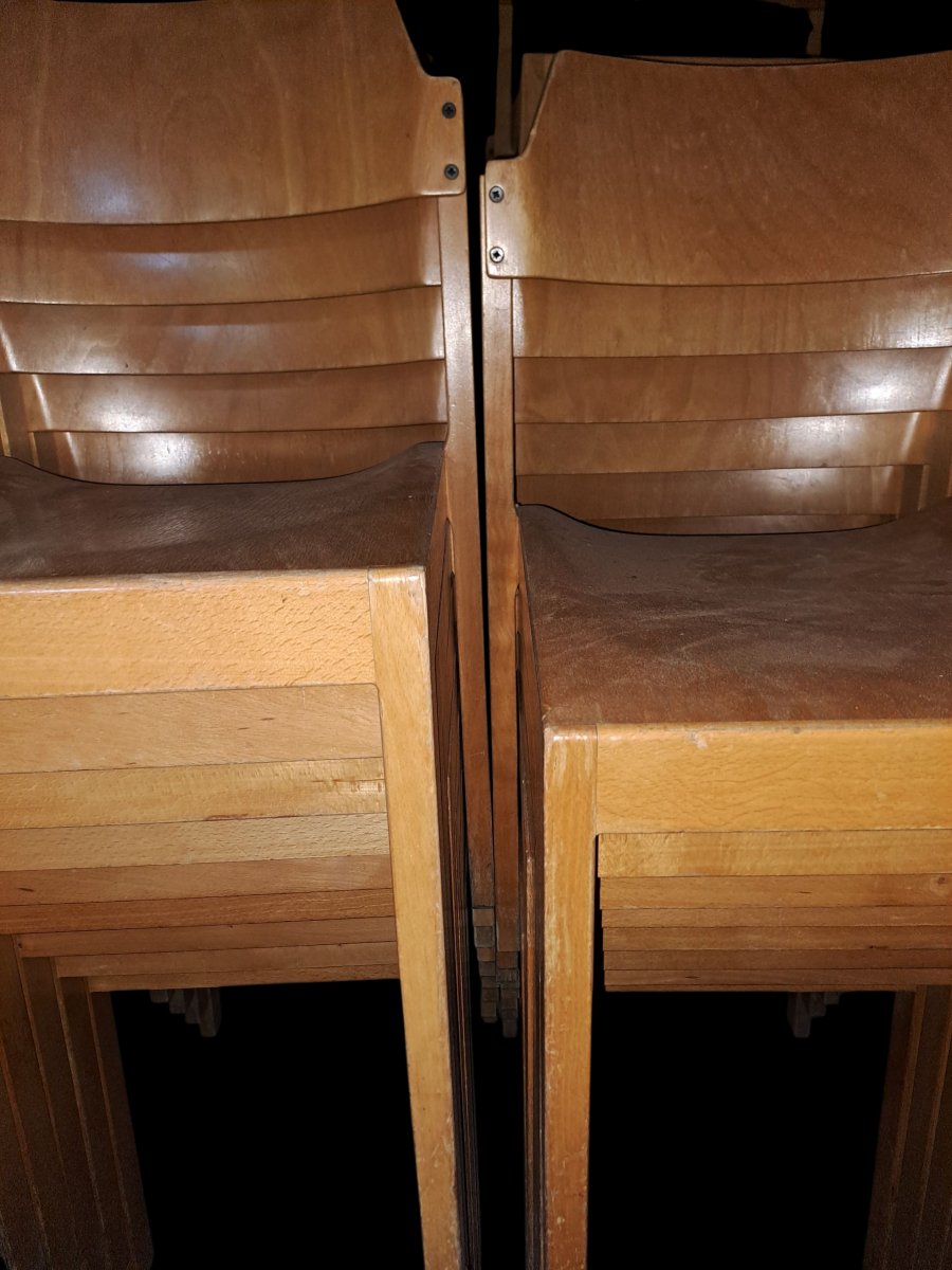 Gros Lot de 60 chaises scandinave schnaps mobel  1960 -photo-2