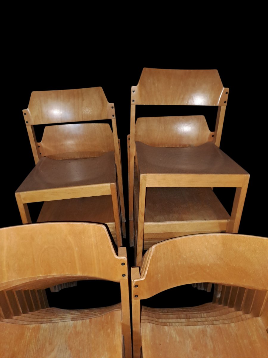 Gros Lot de 60 chaises scandinave schnaps mobel  1960 -photo-3