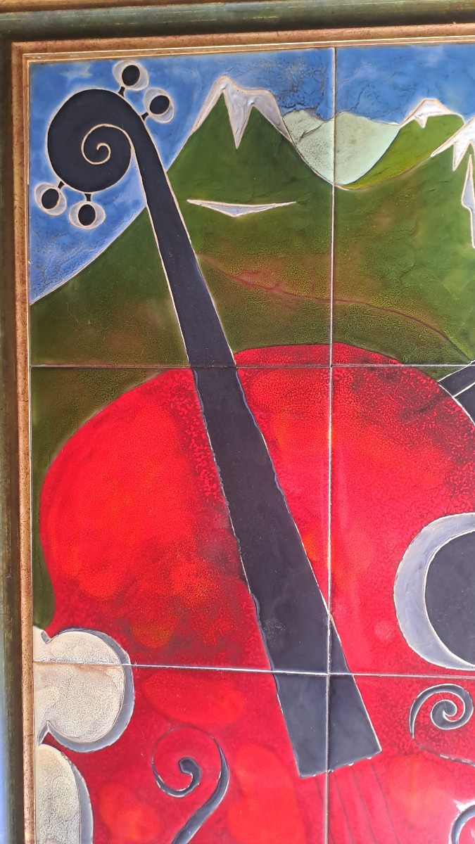 Ceramic Painting Signed Gilbert Valentin-photo-4